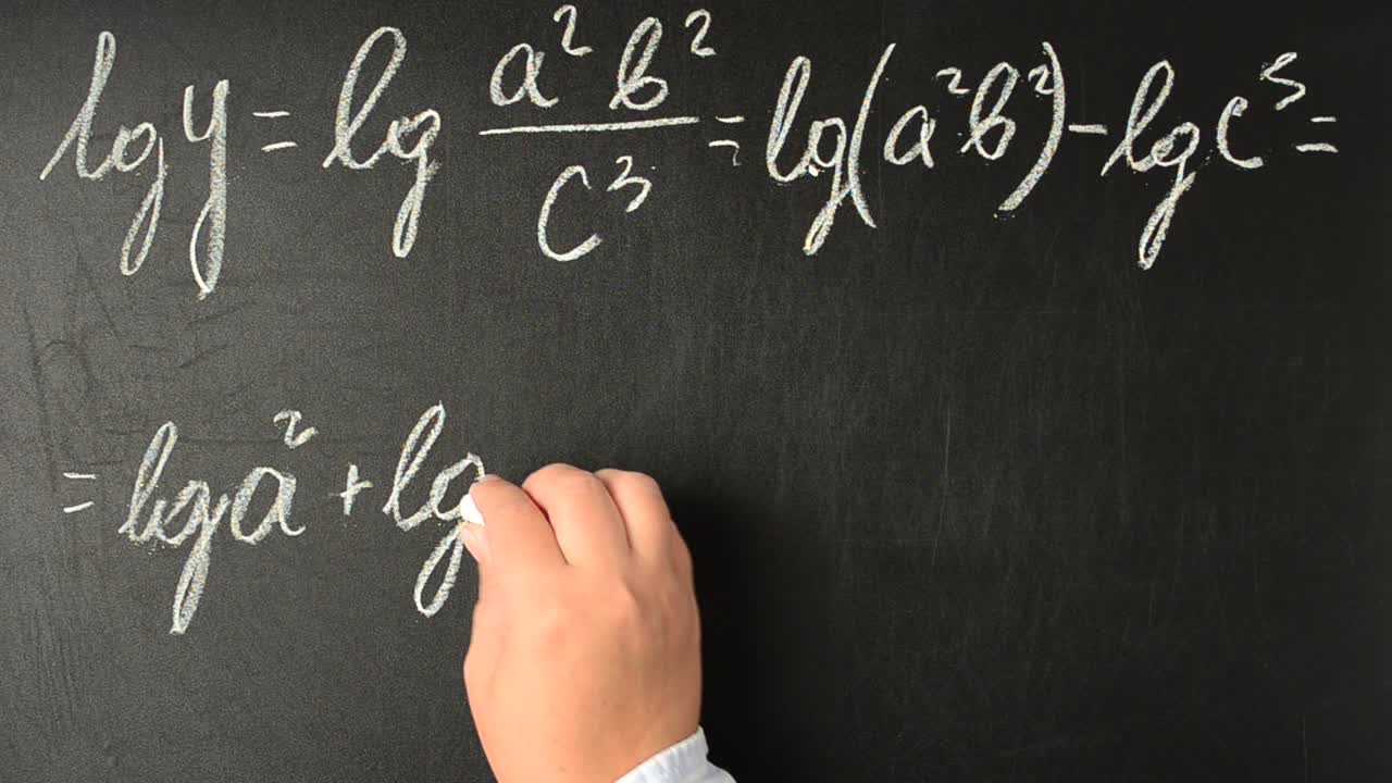 Mathematical analysis, logarithming. We write with chalk on a board