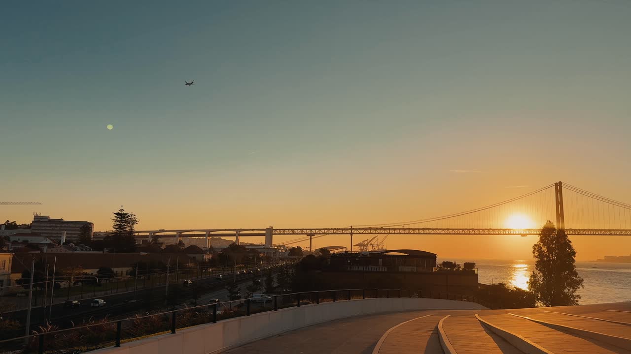Lisbon Sunset over the 25 de Abril Bridge