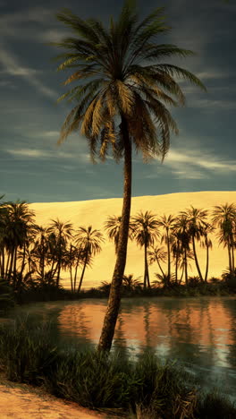 palm trees in an oasis