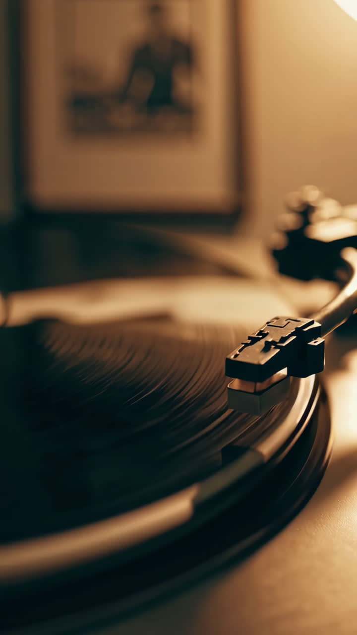 빈티지 레코드 플레이어의 클로즈업