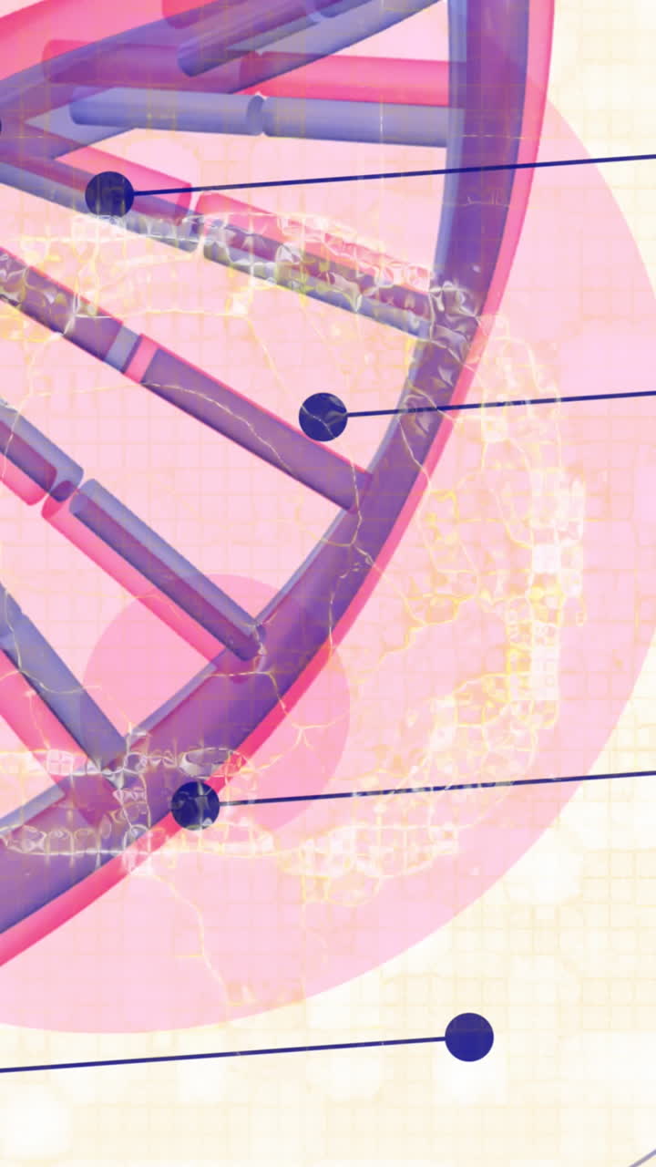 animación del cerebro humano sobre la hilera de adn girando