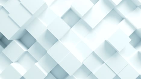 hermosas cajas blancas que se mueven en una animación 3d sin costuras. fondo de diseño de movimiento abstracto. proceso generado por computadora. 4k ultra hd 3840x2160.