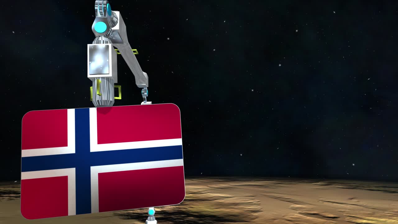 노르웨이 국기판이 지구에서 발굴되었습니다.