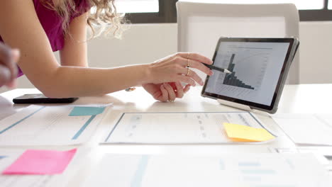 Hands-of-diverse-female-creative-colleagues-brainstorming-in-meeting-in-board-room,-slow-motion