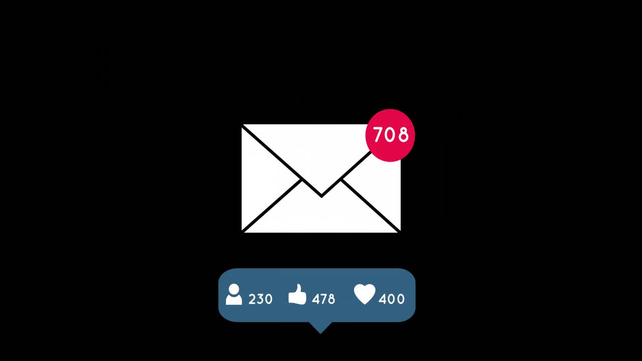 иконка белого конверта на черном фоне 4k