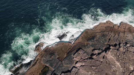 top view of rocky waterfront of freshwater beach at freshwater, new south wales, australia