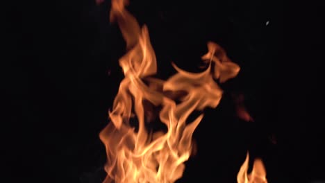 Slow-motion-shot-of-fire-on-a-black-background-to-use-it-as-a-overlay-in-every-shot