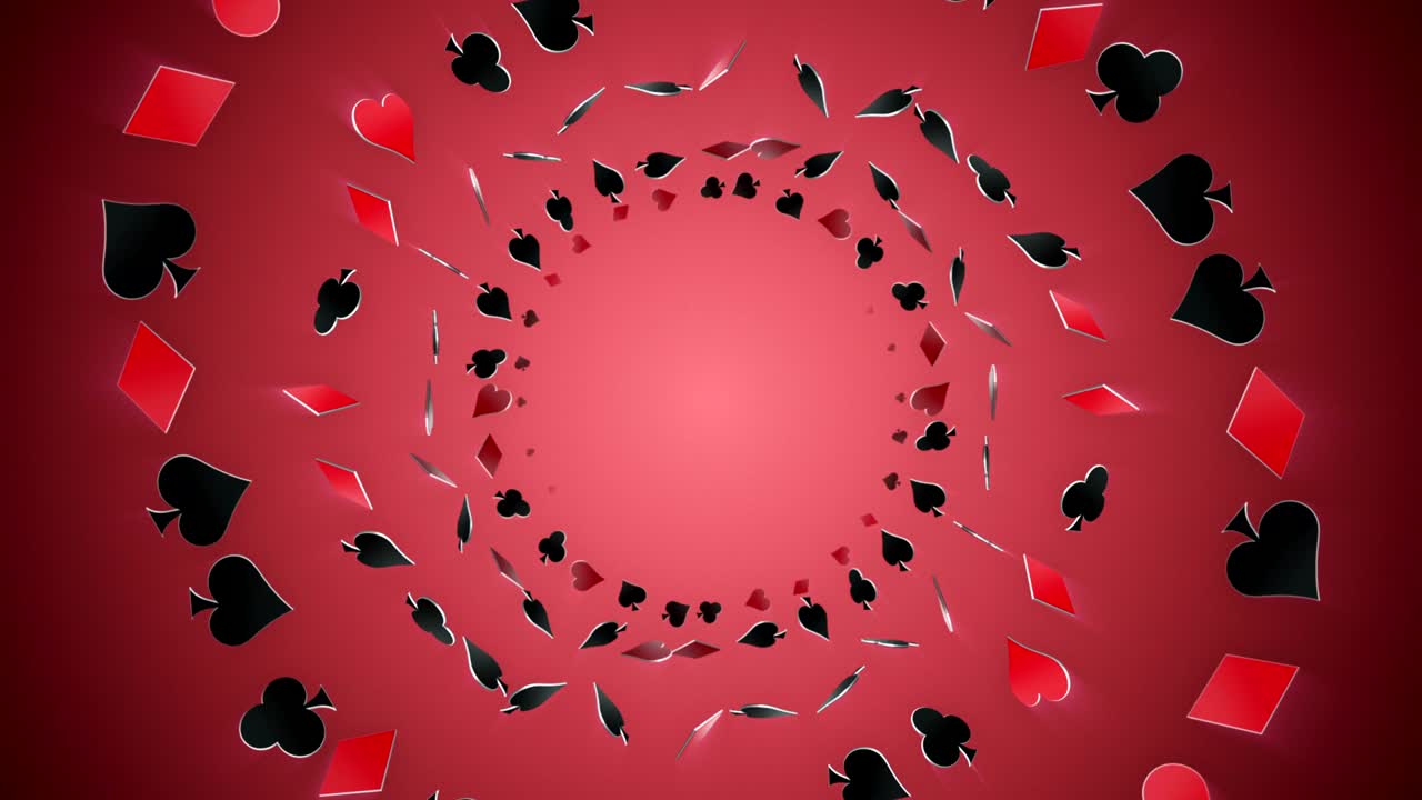 포커 카드 기호 애니메이션, 배경, 렌더링, 루프