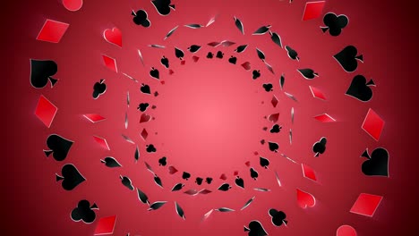 poker cards symbols animation, background, rendering, loop