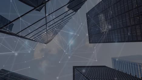 Animation-Der-Datenverarbeitung-Und-Des-Netzwerks-Von-Verbindungen-Im-Stadtbild