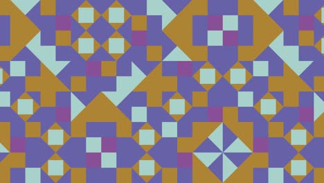 Multicolor animated tiles in geometric pattern. Simple dynamic pattern with trendy very peri color shapes. Motion graphic background in a flat design