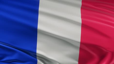 la bandera de francia ondeando en el viento seamles loop animación en 3d. resolución 4k