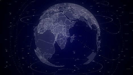 digital globe rotating, zooming in on mozambique country