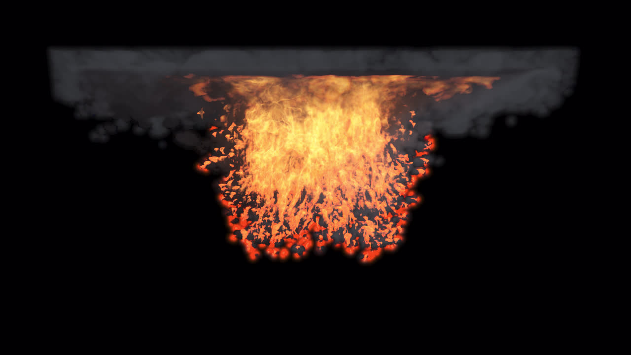 explosión de fuego y humo