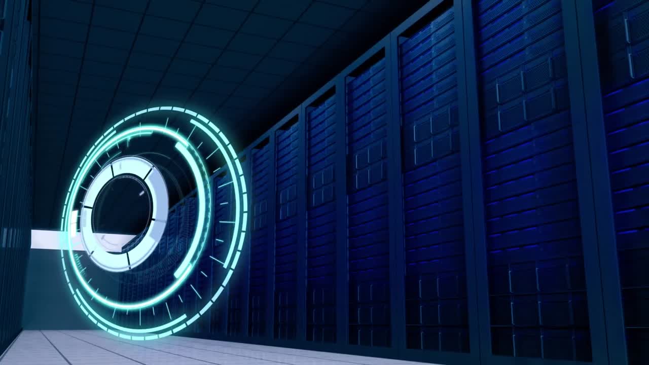 animación del escaneo del alcance sobre servidores de computadoras