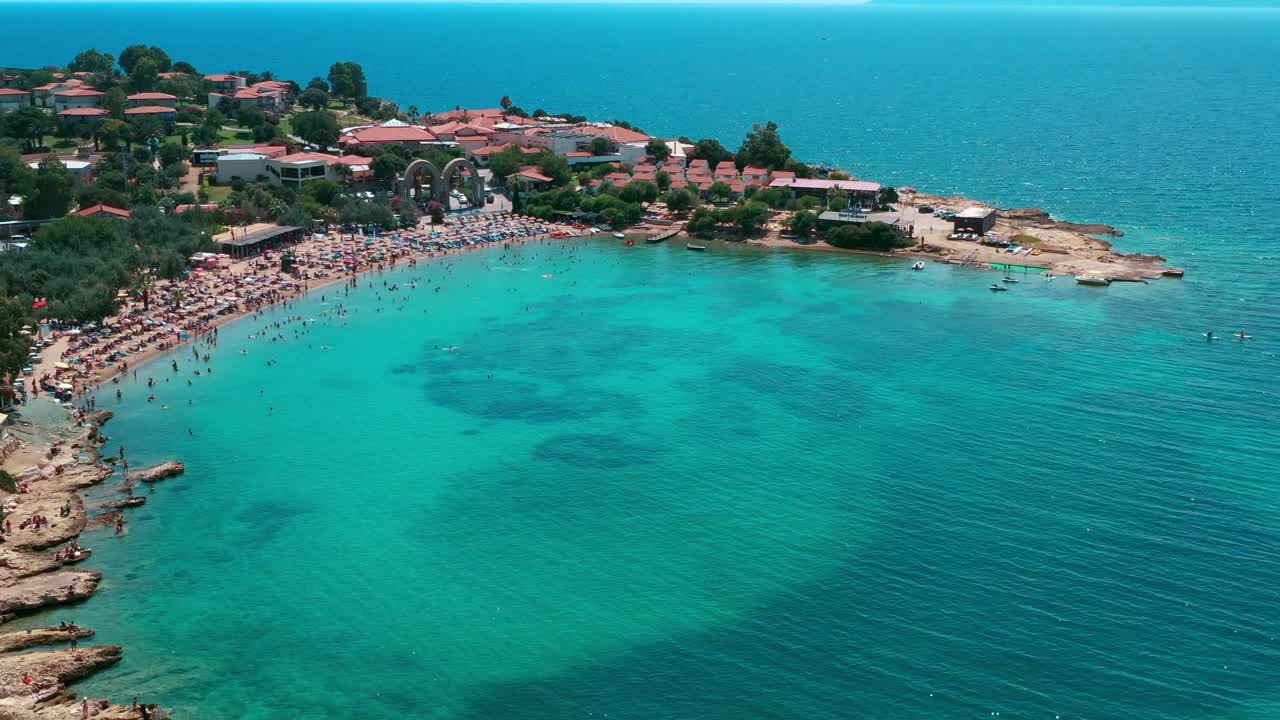 4K image of the beach taken with a drone