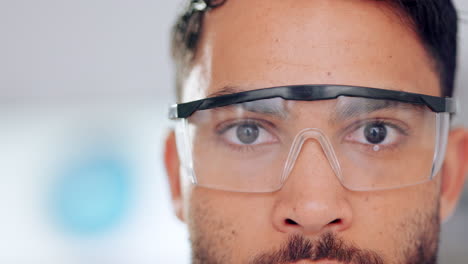 closeup of male scientist eyes