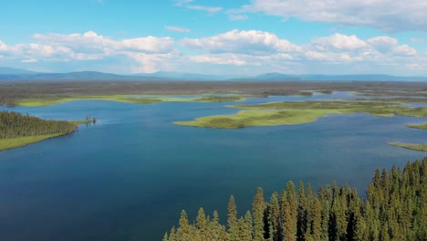 4k drone video of clearwater lake near delta junction, ak during summer