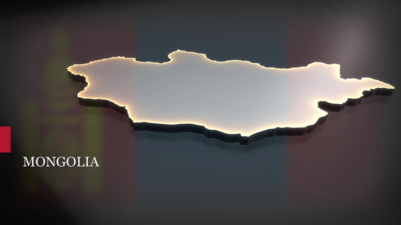 몽골의 3d 애니메이션 지도