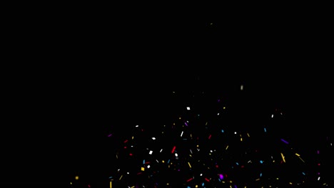 colorful isolated confetti particles gunshot popper explosions shooting falling green screen loop