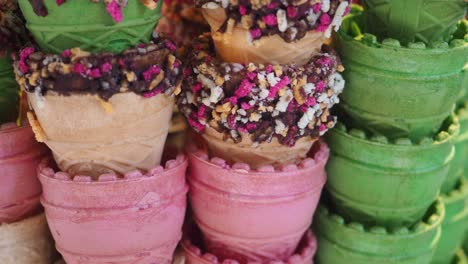 assortment of ice cream cones