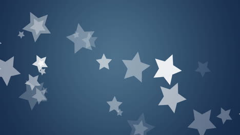 animación de estrellas blancas de navidad cayendo sobre un fondo azul
