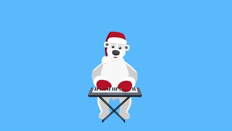el oso polar de dibujos animados es un personaje de navidad. juega con la animación del sintetizador con matt.