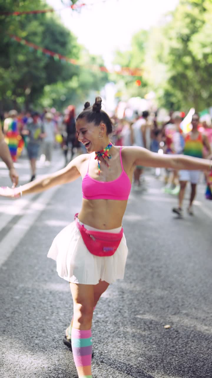 Woman at a Pride Parade