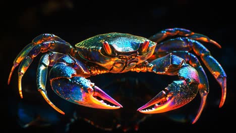 a colorful iridescent crab
