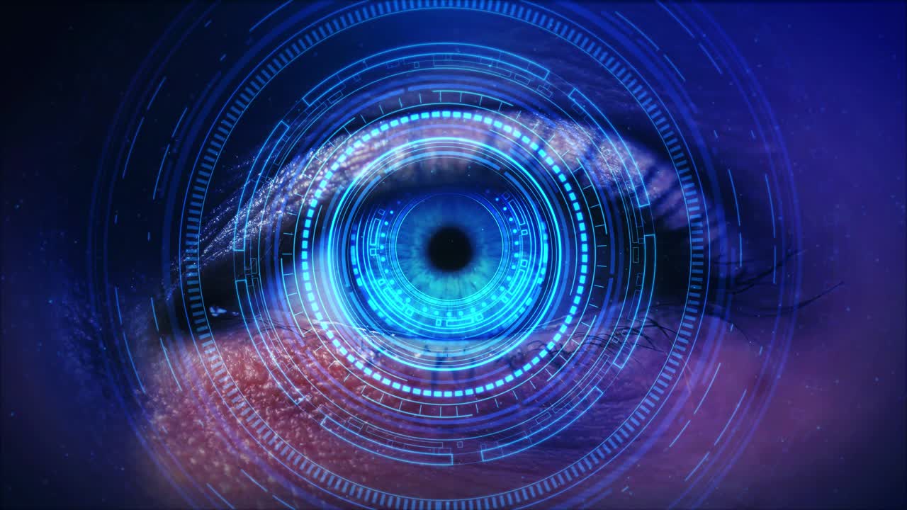 Advanced technology cyber vision digital eye scan data network cyber security futuristic tech