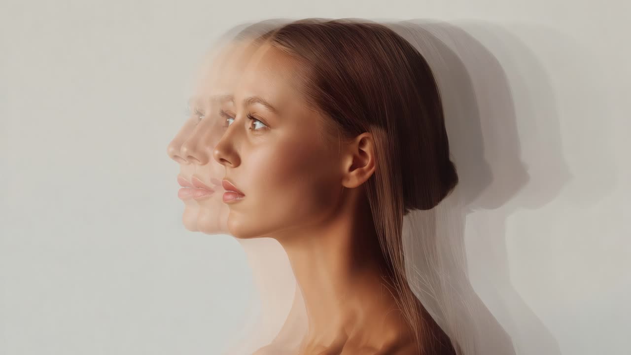 Multiple Exposure Portrait of a Beautiful Woman