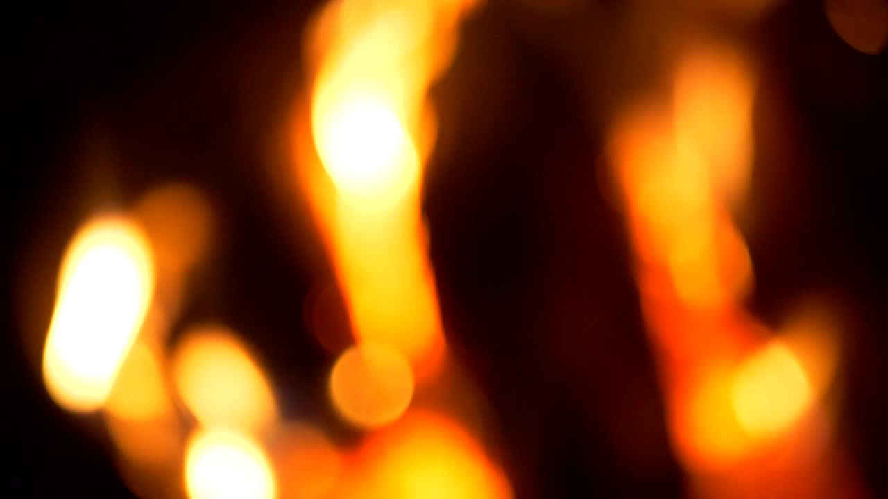 Slow Motion Fire Light, Flickering Abstract Flames, Bright Effect Background