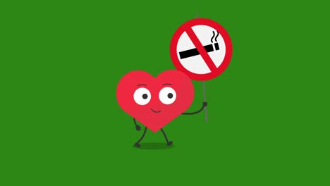 un personaje de corazón lindo sin señal de humo.
