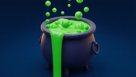 a vibrant green cauldron bubbling over with a mysterious liquid, creating an enchanting spectacle that captivates the viewer's imagination with its playful design and vivid colors