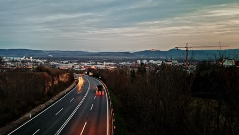 Timelapse-Del-Atardecer-Frente-A-Krems-An-Der-Donau-Desde-Gneixendorf