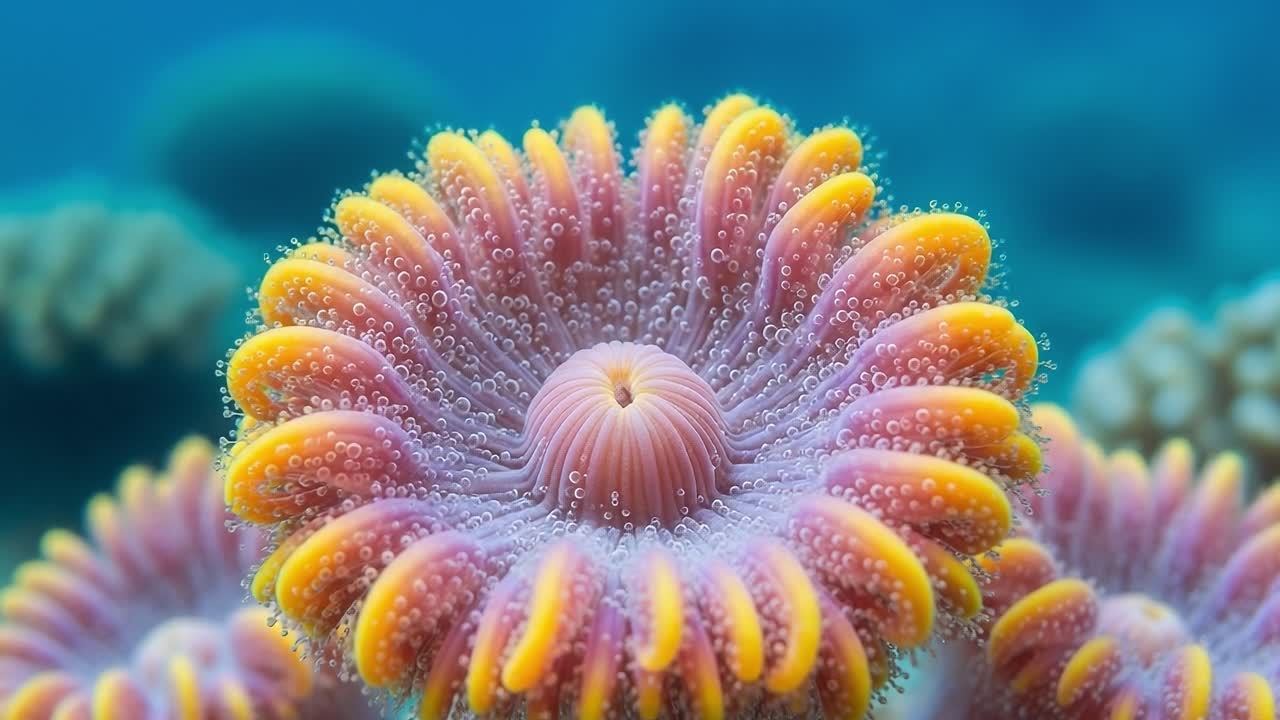 Vibrant Underwater Coral Display: A Stunning Close-Up of Colorful Sea Life in a Serene Ocean Environment Captured in Impressive Detail and Beauty