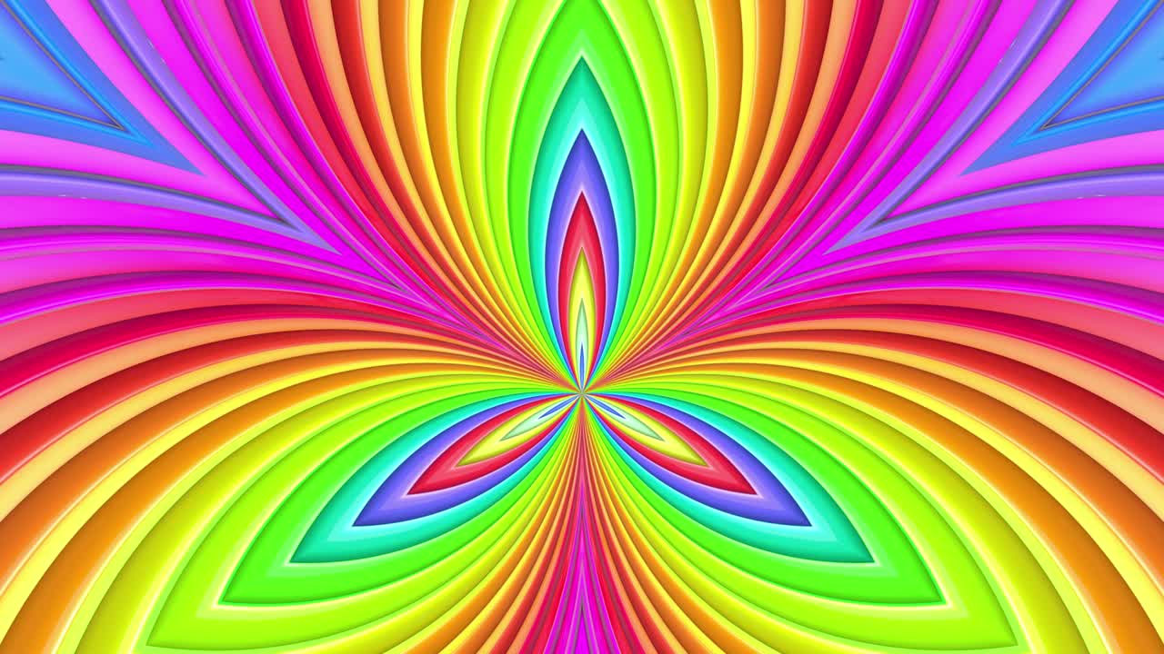 abstracto 3d sin costuras fondo brillante en 4k con cintas de arco iris. rayas multicolores arcoirís moverse cíclicamente en geometría simple estilo creativo de dibujos animados. animación suave en bucle. 28