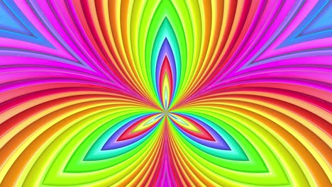 abstracto 3d sin costuras fondo brillante en 4k con cintas de arco iris. rayas multicolores arcoirís moverse cíclicamente en geometría simple estilo creativo de dibujos animados. animación suave en bucle. 28