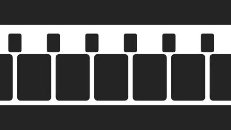 8mm film strip moveing on black background. seamless loopable video footage on dark screen. abstract film strip design template.