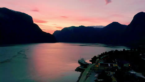romantic purple sunset in the mountains