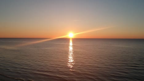 view of the sunset over the baltic sea in poland