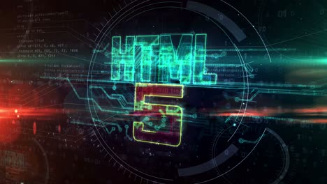 animación abstracta del símbolo de codificación html5