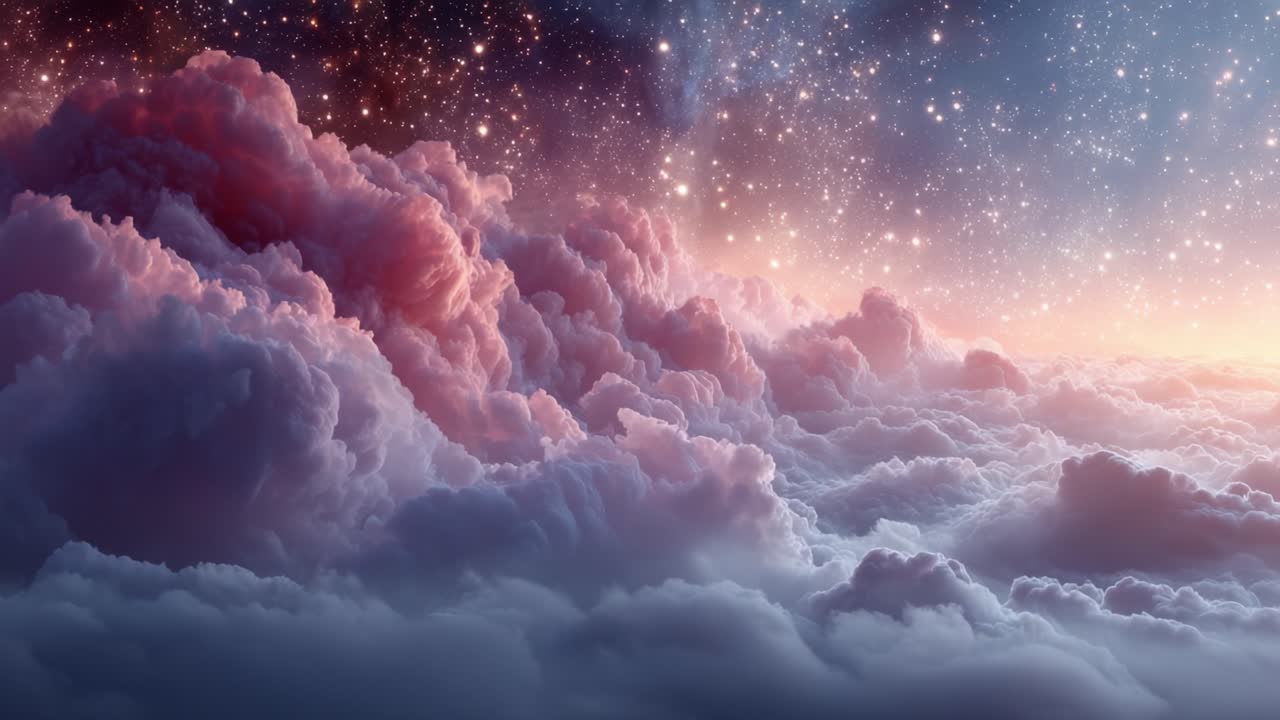 A Stunning View of Cosmic Clouds Painted with Stars and Colors, Capturing the Majestic Beauty of the Universe in a Celestial Scene of Ethereal Wonder