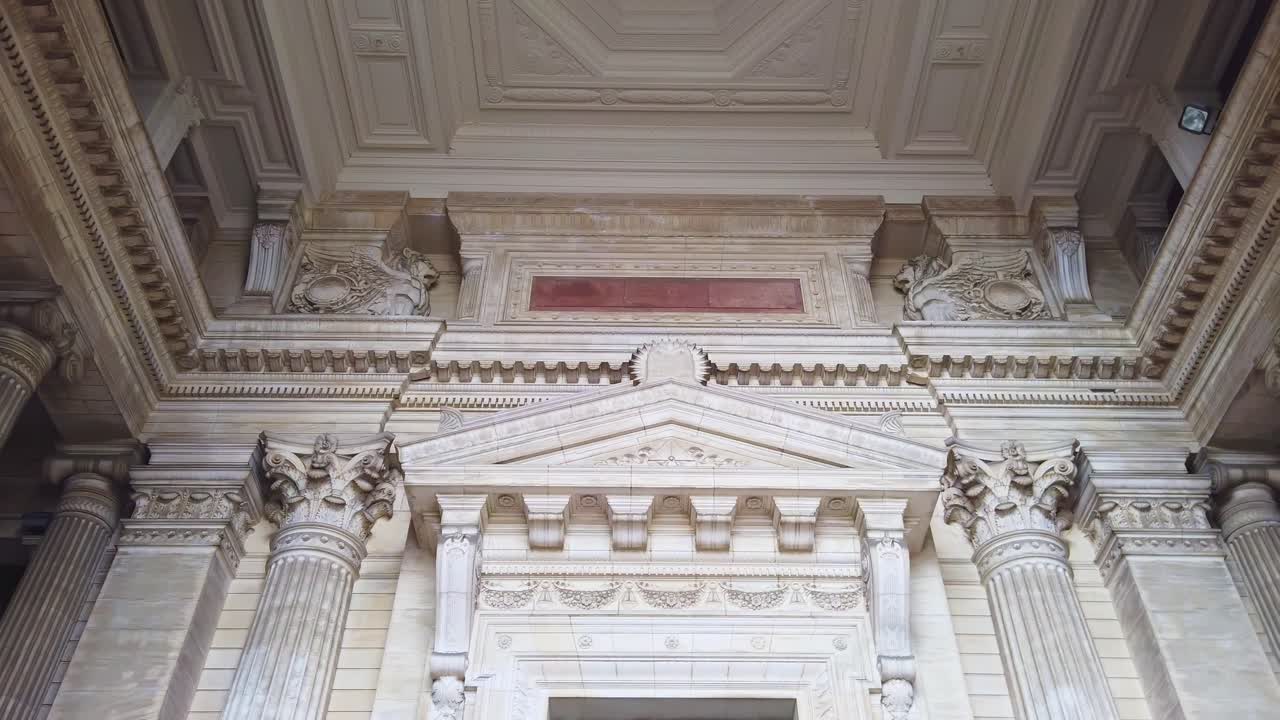 BRUSSELS, BELGIUM - JUNE 26, 2019: General view of the entrence in Justice Palace