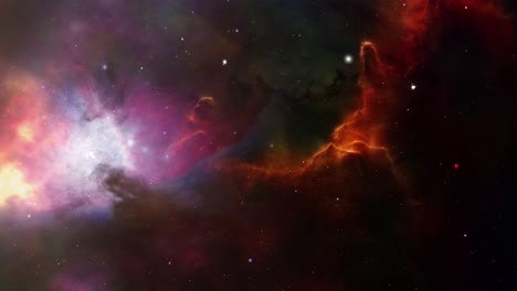 viajando a través de la nebulosa en el espacio