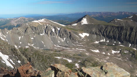 cinematic aerial rocky mountain denver colorado copper vail top of the world scenic view mount quandary snow 14er mid summer early morning breckenridge colligate peaks stunning peaceful rockies still