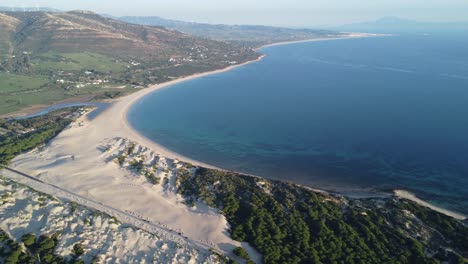 Wunderschöne-Düne-Von-Valdevaqueros,-Schöne-Bucht-In-Der-Nähe-Von-Tarifa