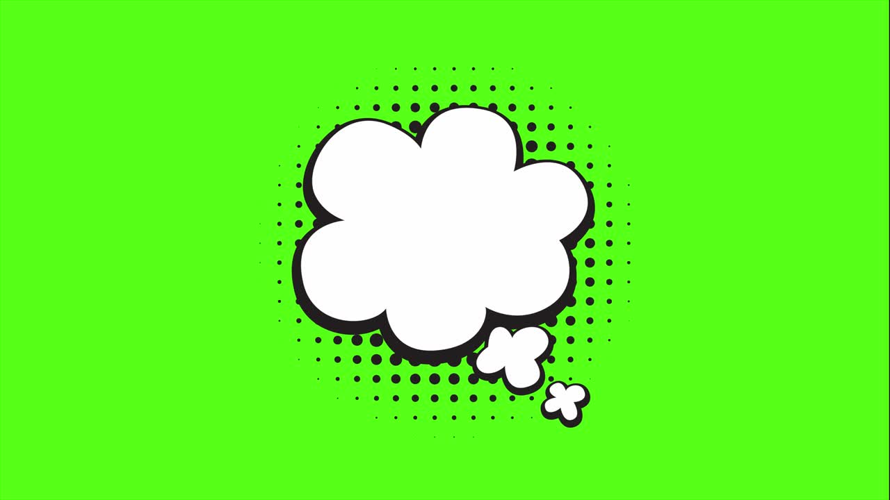 Blank speech bubble with space for writing text, on green screen. Can be used for social networks