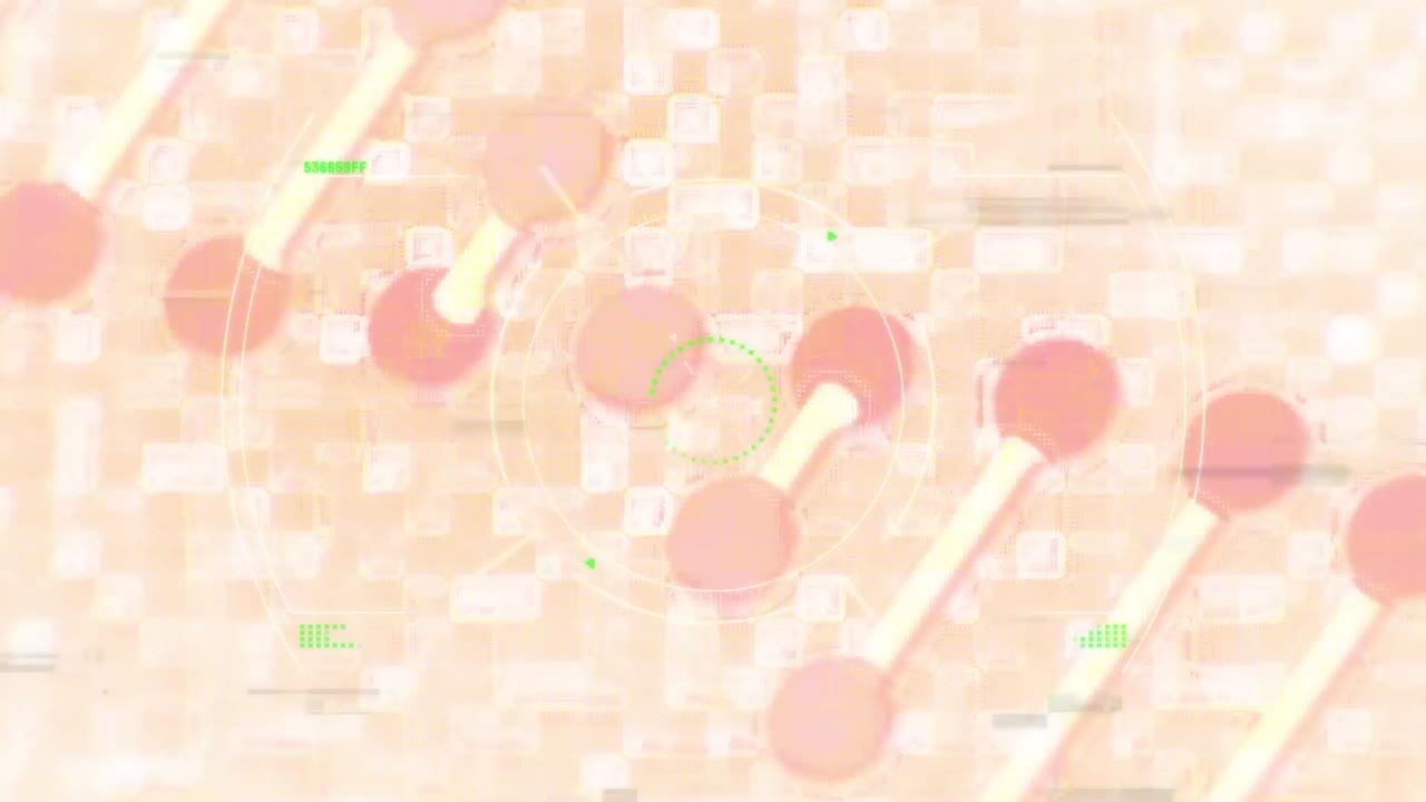 Animation of dna strand and scope scanning on white background