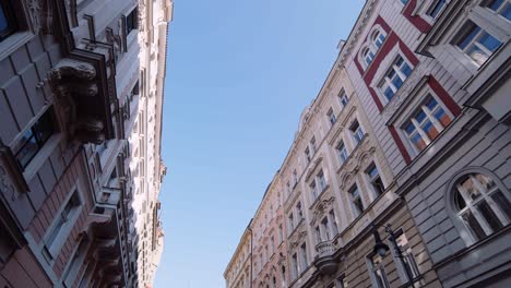 street view of gorgeous buildings in prague, czech republic, europe